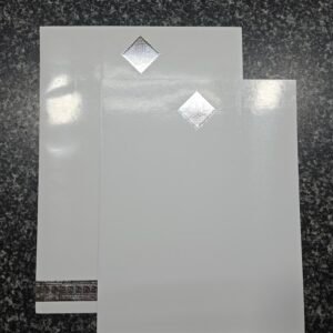 Elegant White Muslim Wedding Invitation Card with Silver Foil Diamond Motif