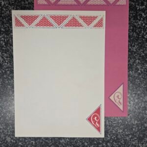 Geometric Pink and Cream Hindu Wedding Invitation Card