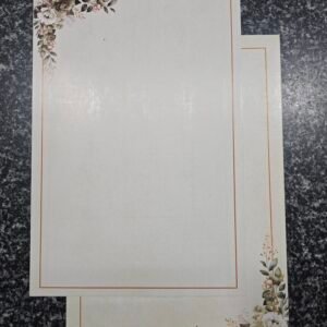 Elegant Cream Botanical Wedding Invitation Card with Gold Border