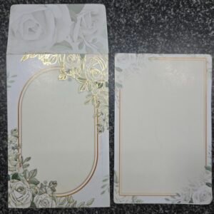 Elegant White Rose and Gold Arch Wedding Invitation Card