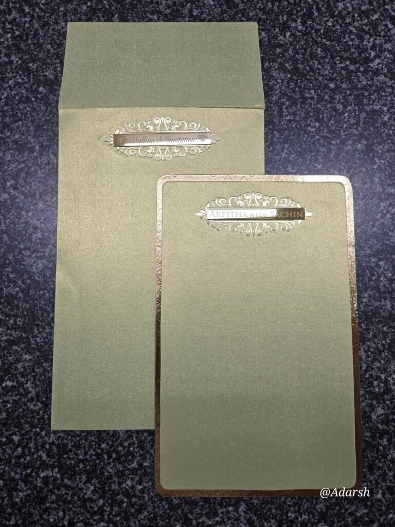 Elegant Sage Green and Rose Gold Wedding Invitation Card