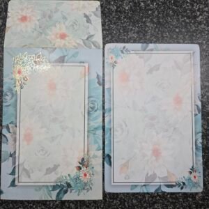 Vintage Pastel Floral Wedding Invitation Card with Gold Foil Accent