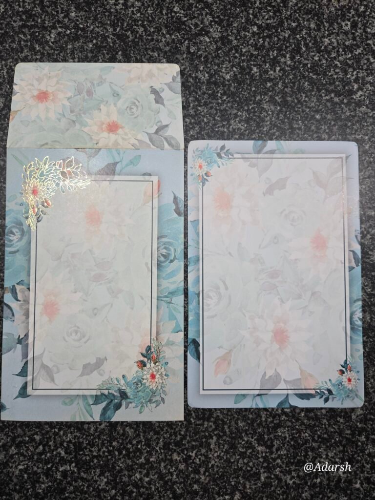 Vintage Pastel Floral Wedding Invitation Card with Gold Foil Accent
