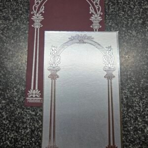 Silver and Maroon Archway Wedding Invitation Card