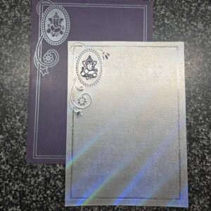 Silver Holographic and Purple Hindu Wedding Invitation Card