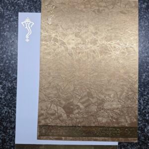 Metallic Gold Crinkle-Texture Hindu Wedding Invitation Card