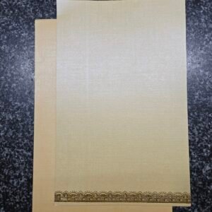 Elegant Cream Shimmer Invitation Card with Scalloped Gold Border