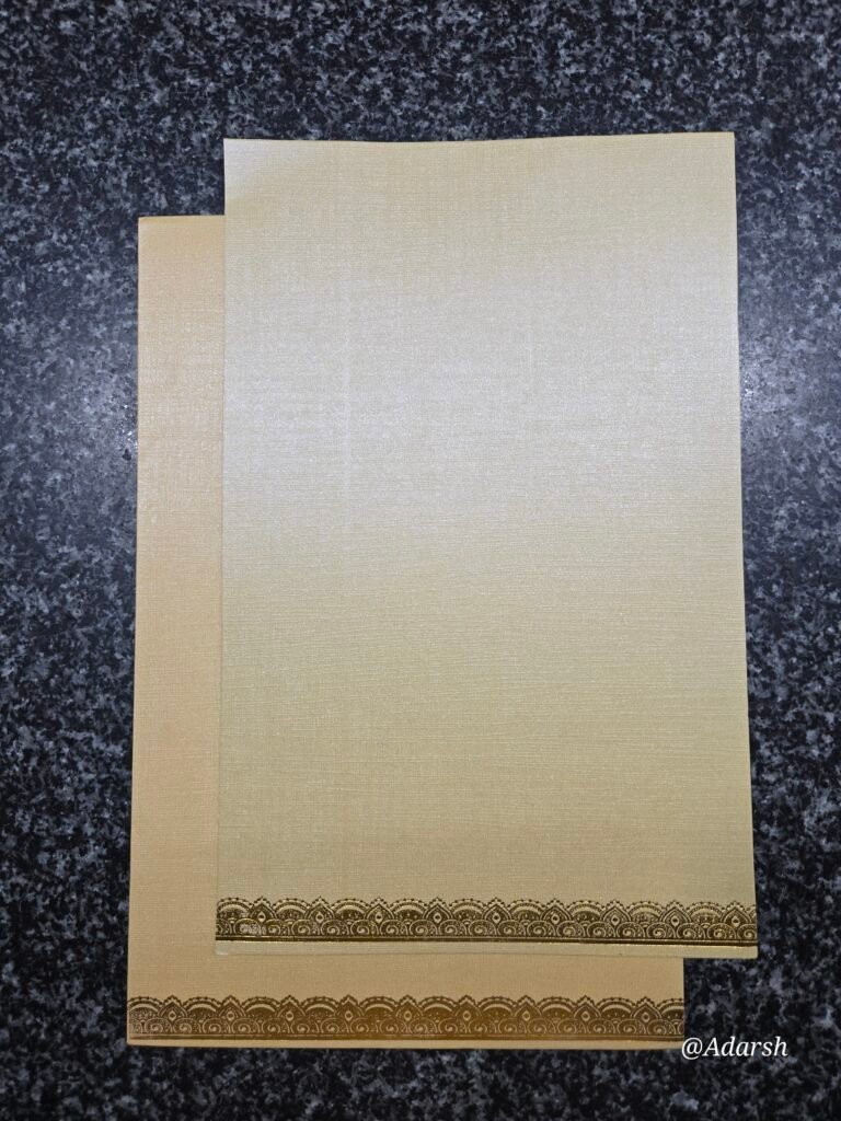 Elegant Cream Shimmer Invitation Card with Scalloped Gold Border