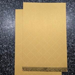 Elegant Gold Shimmer Wedding Invitation Card with Ornate Border