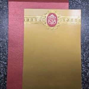 Royal Gold and Crimson Shimmer Hindu Wedding Invitation Card