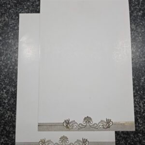 Elegant White Wedding Invitation Card with Golden Filigree Border