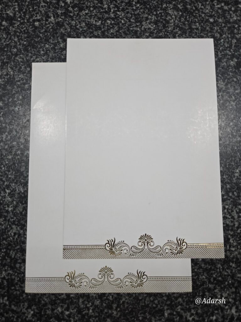 Elegant White Wedding Invitation Card with Golden Filigree Border