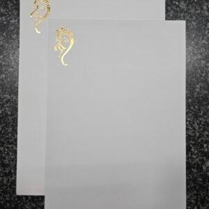 Minimalist White Hindu Wedding Invitation Card with Line-Art Ganesha