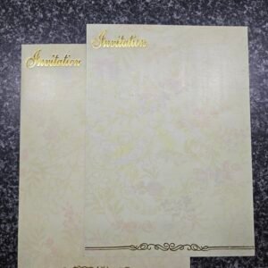 Elegant Cream Floral Invitation Card with Gold Foil Accents