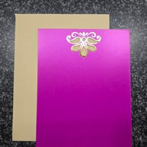 Elegant Magenta and Gold Wedding Invitation Card