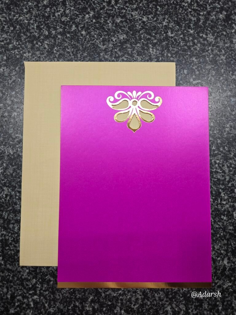 Elegant Magenta and Gold Wedding Invitation Card