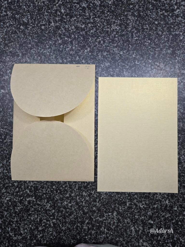 Blank Shimmer Cream Interlocking Wedding Card