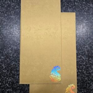 Elegant Golden Embossed Floral Wedding Card