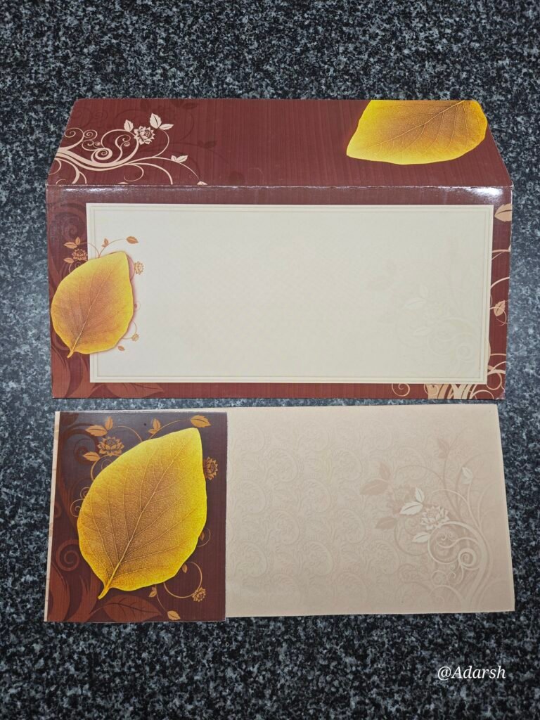 A brown and cream Wedding Card