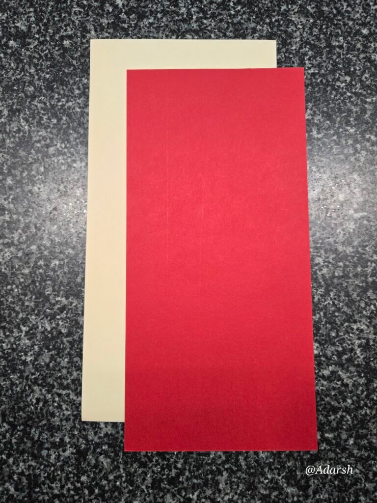 Matte Red and Cream Wedding Invitation Card