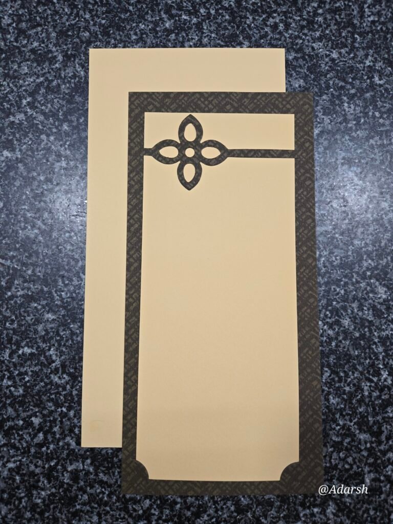 Laser Cut Dark Brown and Cream Wedding Invitation Card