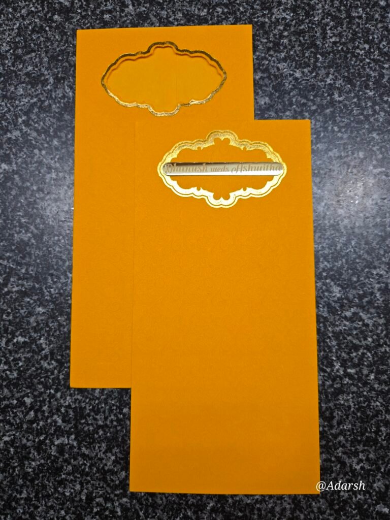 Die-Cut Mustard Yellow Wedding Invitation Card