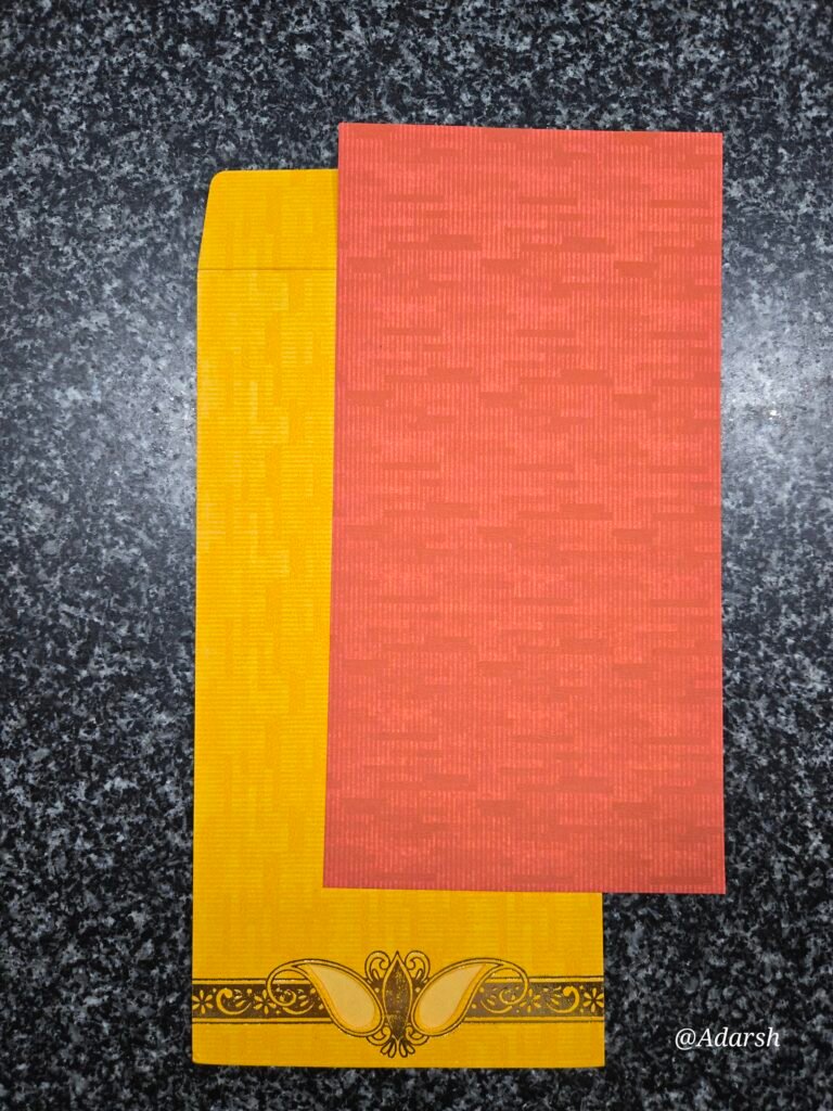 Traditional Orange and Yellow Wedding Invitation Card
