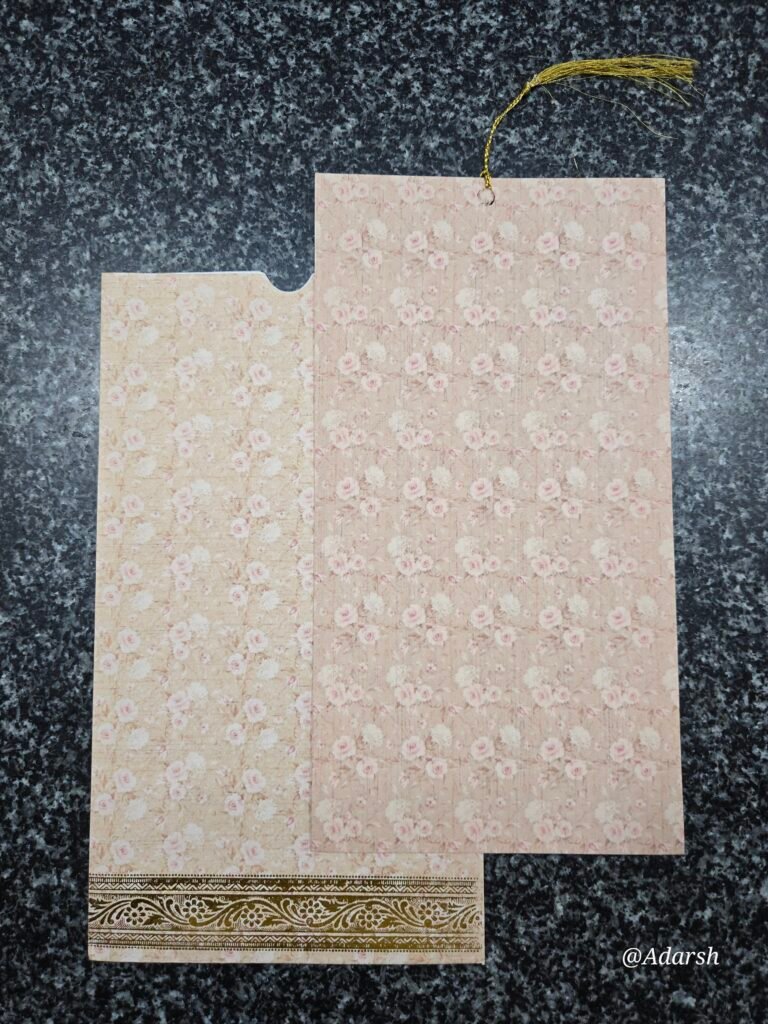 Vintage Floral Wedding Invitation Insert and Jacket Set (with Tassel)