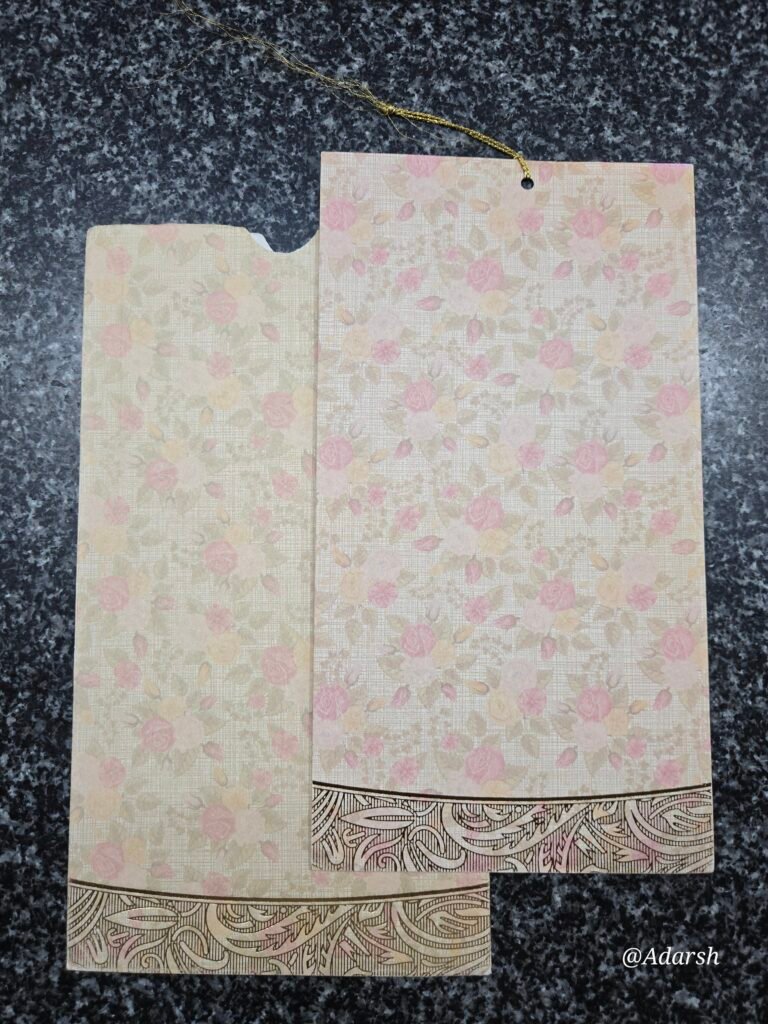 Vintage Rose Floral Wedding Invitation Insert and Jacket Set (with Tassel)