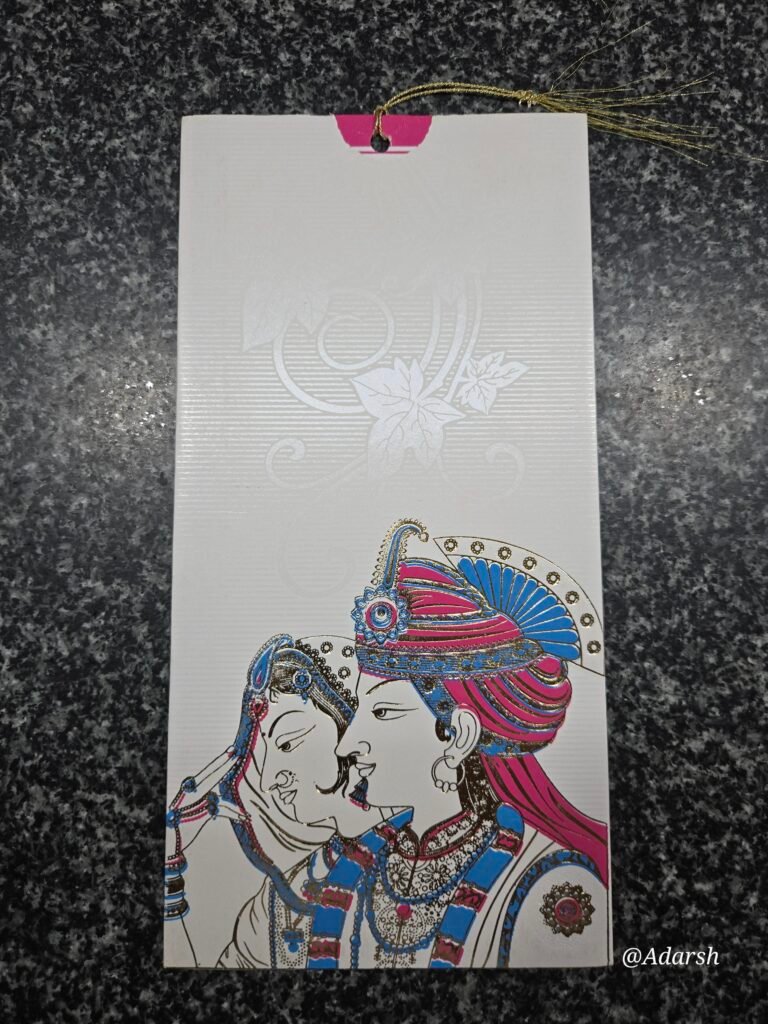 Traditional Indian Bride and Groom Wedding Invitation Insert (with Tassel)