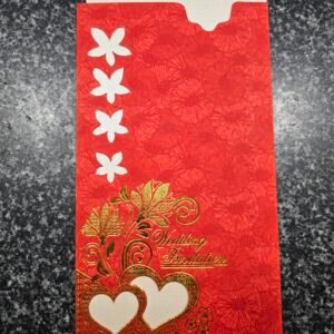 Red Floral Die-Cut Wedding Invitation Card and Jacket Set