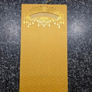 Metallic Gold Wedding Invitation Insert with Foil Chandelier (with Tassel)