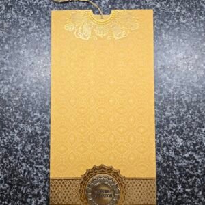 Metallic Gold Wedding Invitation Card Jacket (with Tassel)
