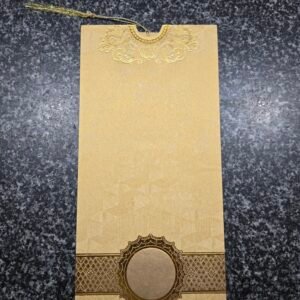Shimmer Gold Wedding Invitation Card Jacket (with Tassel)