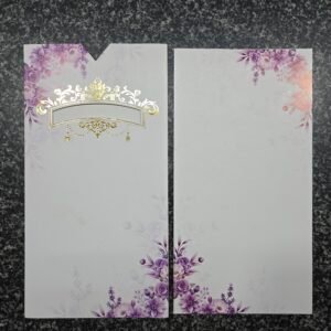 Purple Floral Wedding Invitation Insert and Jacket Set