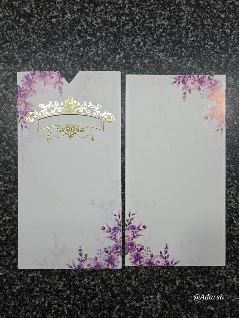 Purple Floral Wedding Invitation Insert and Jacket Set