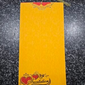 Yellow Interlocking Hearts Wedding Invitation Jacket (with Tassel)
