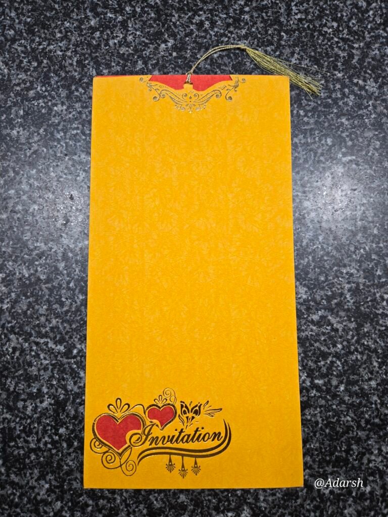 Yellow Interlocking Hearts Wedding Invitation Jacket (with Tassel)