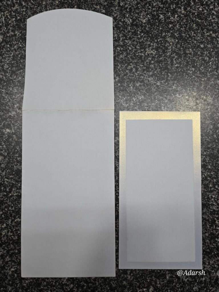 Shimmer White Wedding Invitation Insert and Arched Envelope Set
