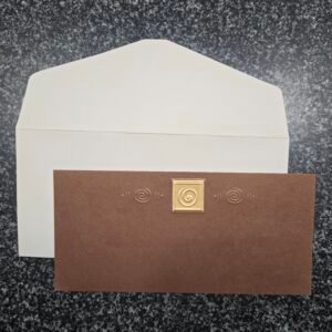 Matte Brown Wedding Invitation Insert and White Envelope Set