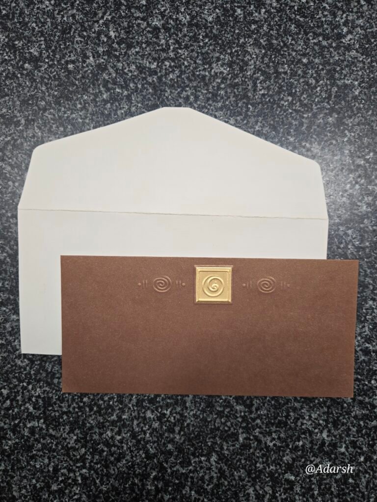 Matte Brown Wedding Invitation Insert and White Envelope Set
