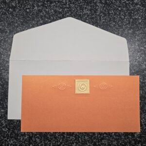 Matte Peach Wedding Invitation Insert and White Envelope Set