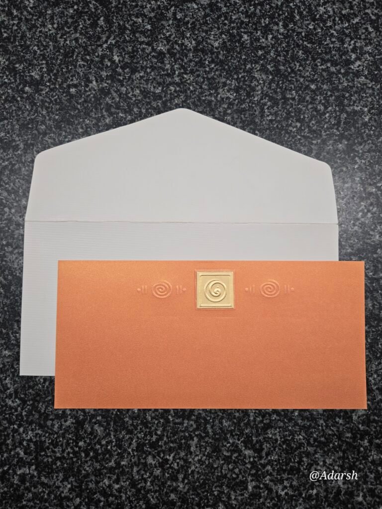 Matte Peach Wedding Invitation Insert and White Envelope Set