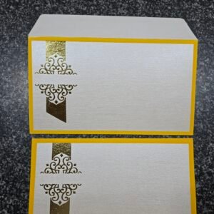 Silver Shimmer Wedding Invitation Insert and Envelope Set with Gold Foil Accent
