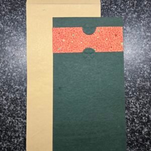Dark Green and Gold Wedding Invitation Card Holder Set