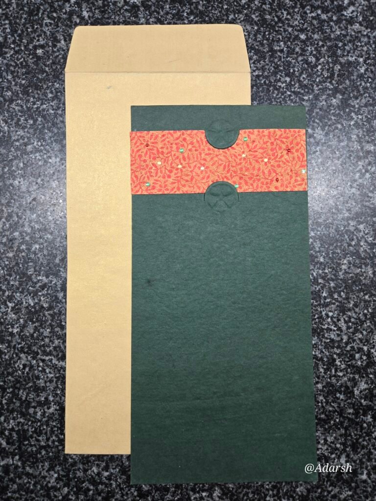 Dark Green and Gold Wedding Invitation Card Holder Set