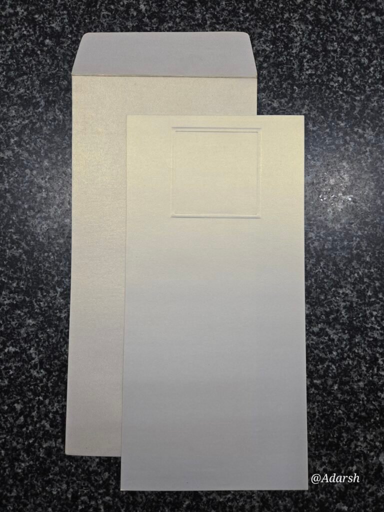 Shimmer White Wedding Invitation Insert and Envelope Set