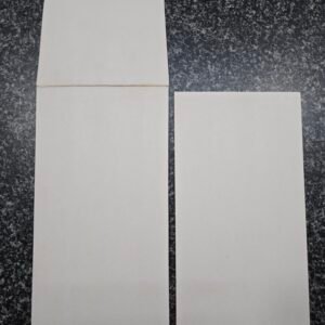 Plain White Wedding Invitation Insert and Envelope Set with Scalloped Gold Foil Border
