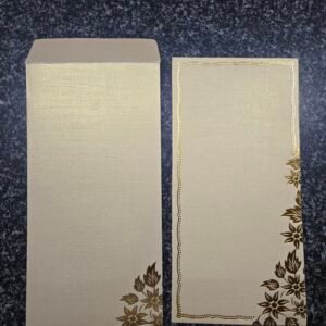 Shimmer Gold Floral Wedding Invitation Insert and Envelope Set