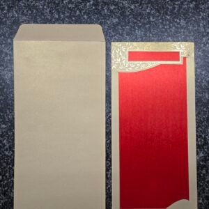 Die-Cut Red and Gold Wedding Invitation Card Holder Set